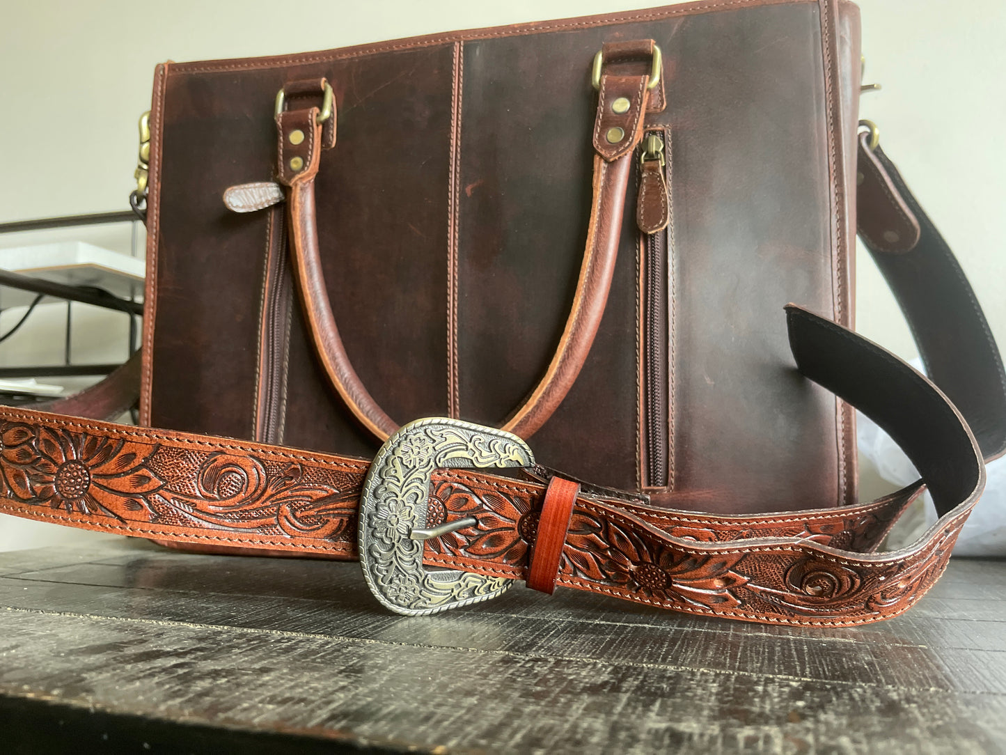 Yellow Aztec print purse