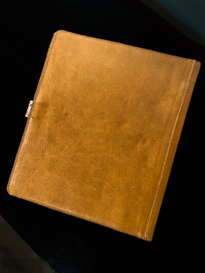 Sun Flower Tooled Leather Folder