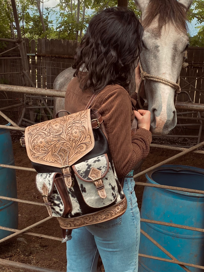 Tooled & Cowhide BackPack