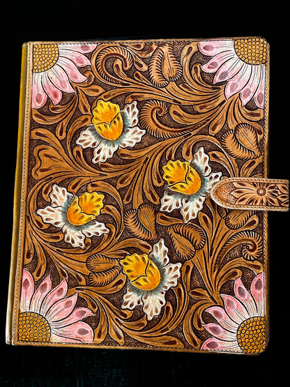 Floral Leather Binder