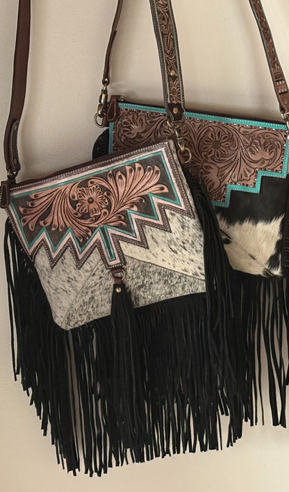 Crossbody Western Purse (Hint of blue)