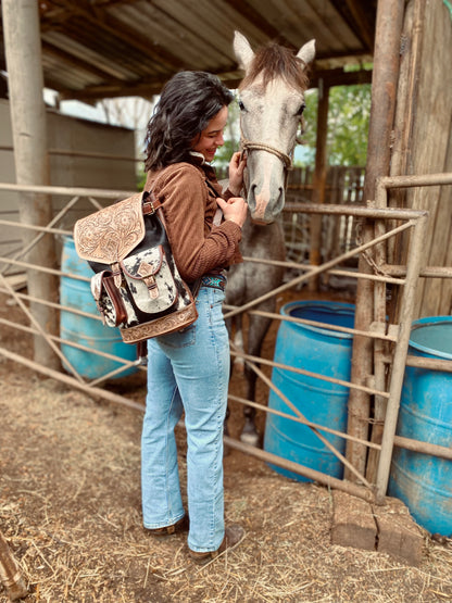 Tooled & Cowhide BackPack