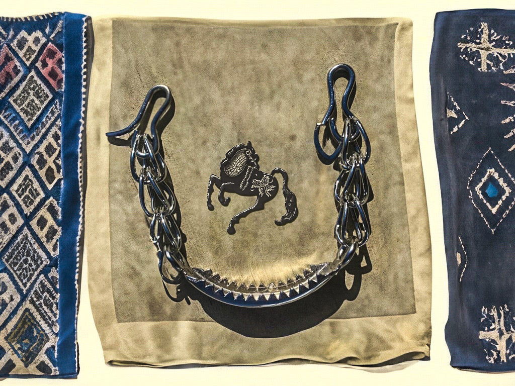 Traditional authentic charro bit chin strap/ Barbada de freno con castigo